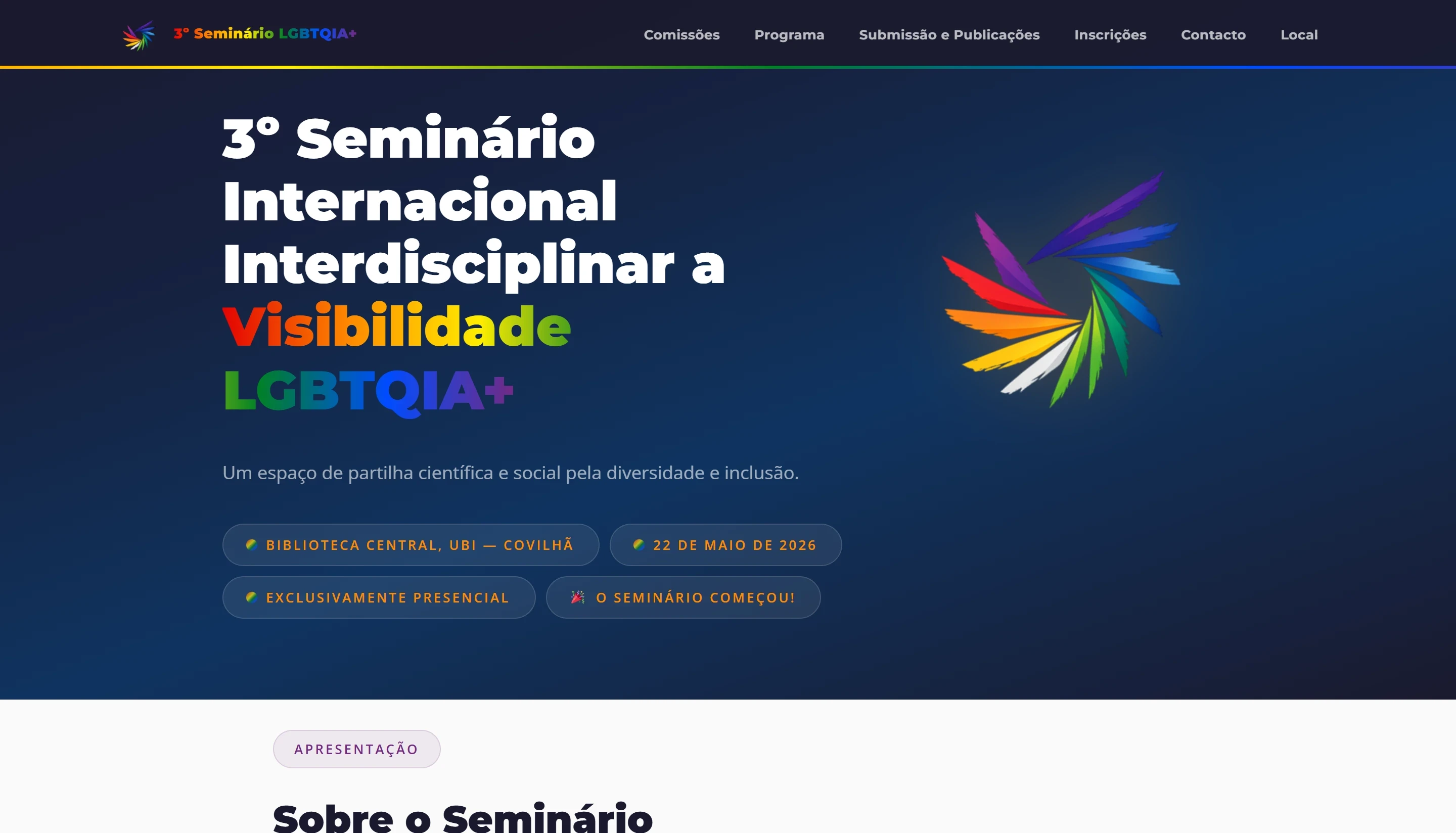 3.º Seminário LGBTQIA+ em computador