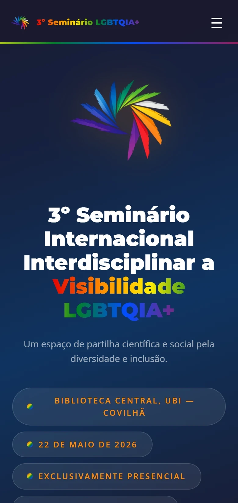 3.º Seminário LGBTQIA+ em telemóvel