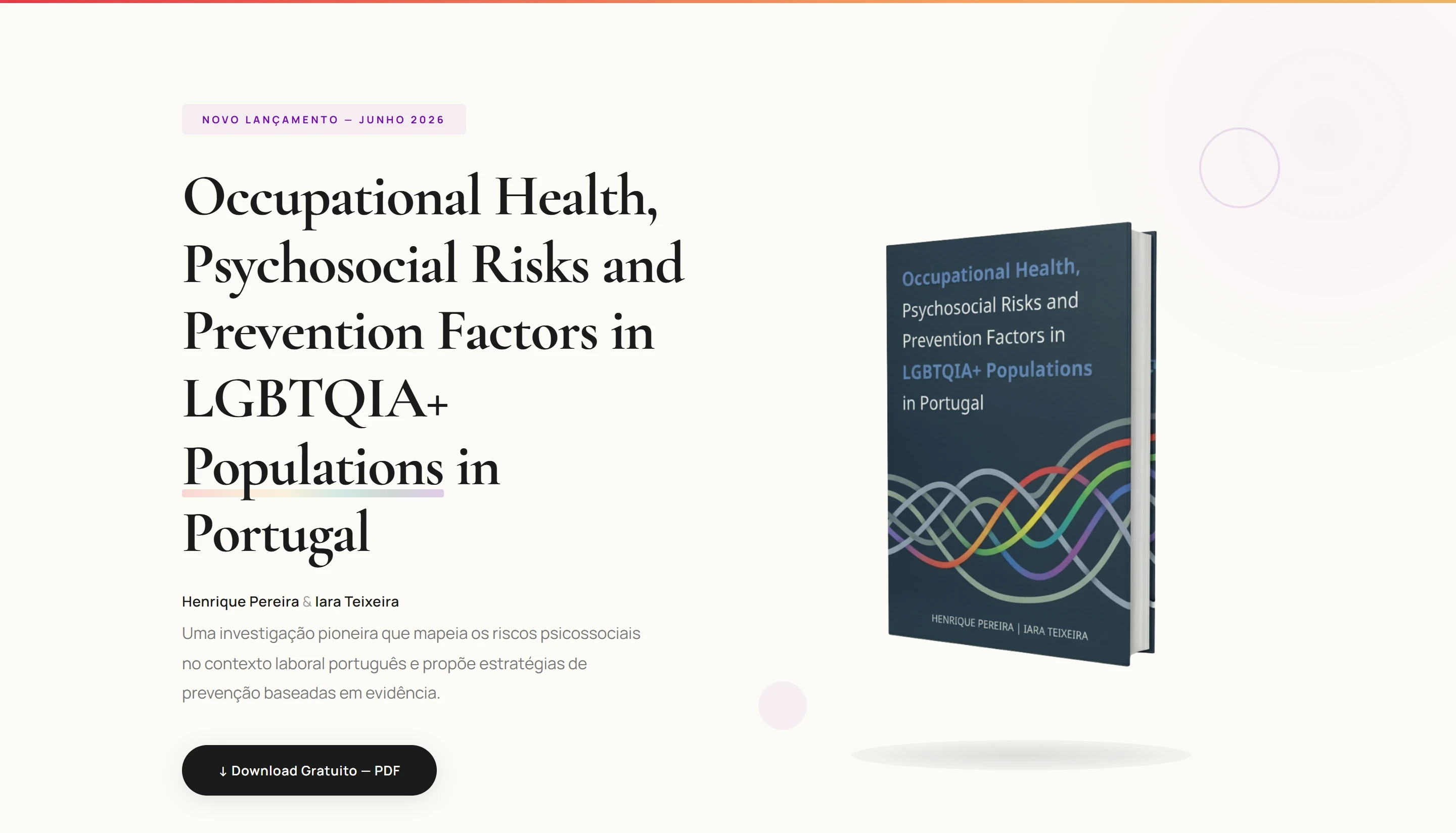 Livro LGBTQIA+ Health em computador