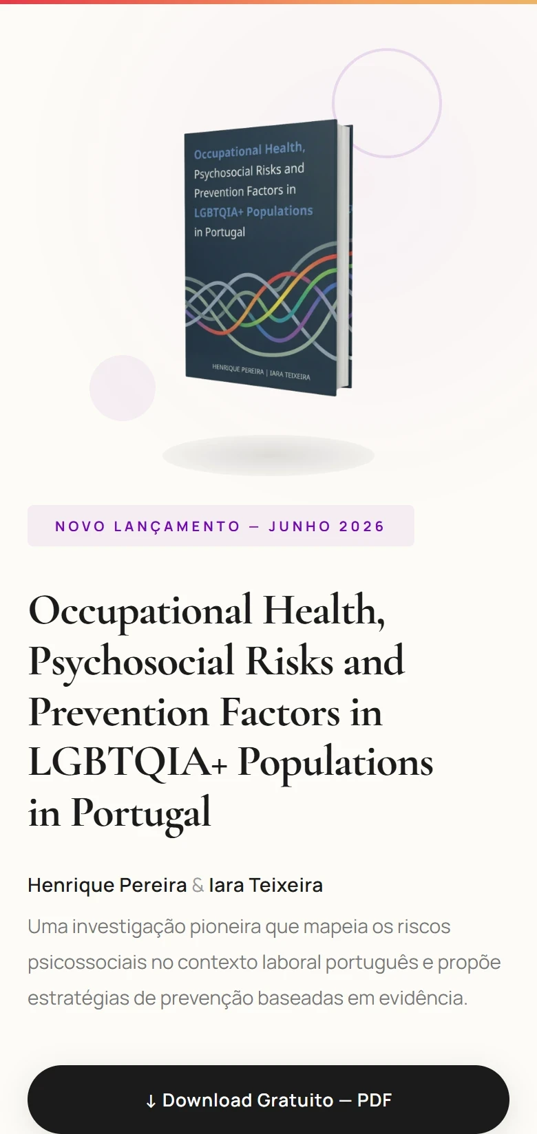 Livro LGBTQIA+ Health em telemóvel